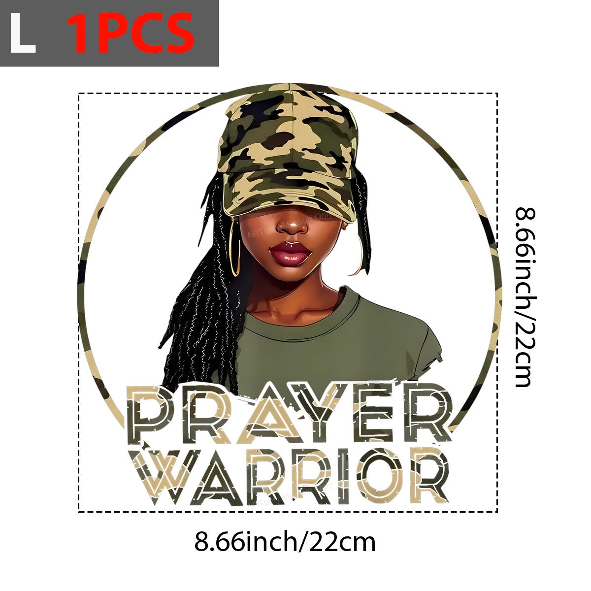 Christian Heat Transfer Prayer Warrior Camouflage Woman Graphic for T Shirts Hoodies and Tote Bags - 7