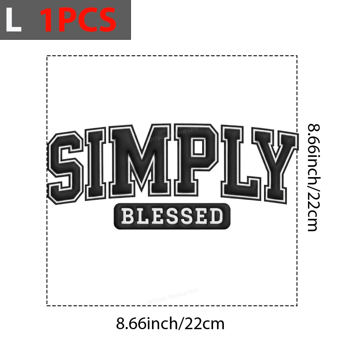 Christian Heat Transfer Simply Blessed Bold College Lettering Graphic for T Shirts Hoodies and Tote Bags - 7
