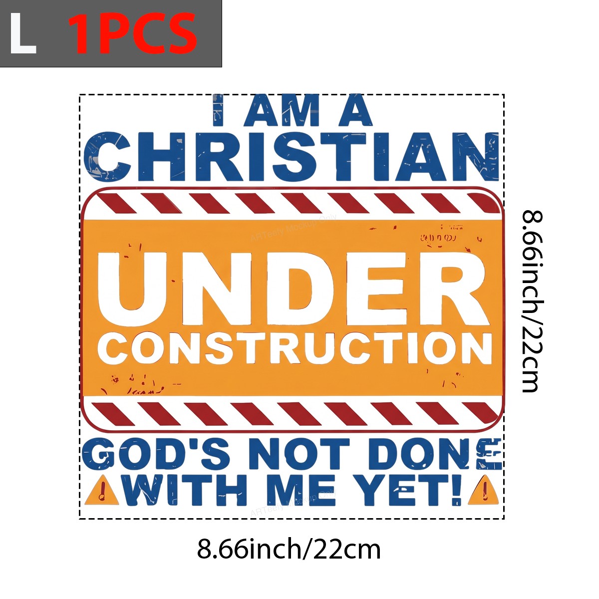Christian Heat Transfer I Am a Christian Under Construction Sign Quote Graphic for T Shirts Hoodies and Tote Bags - 7