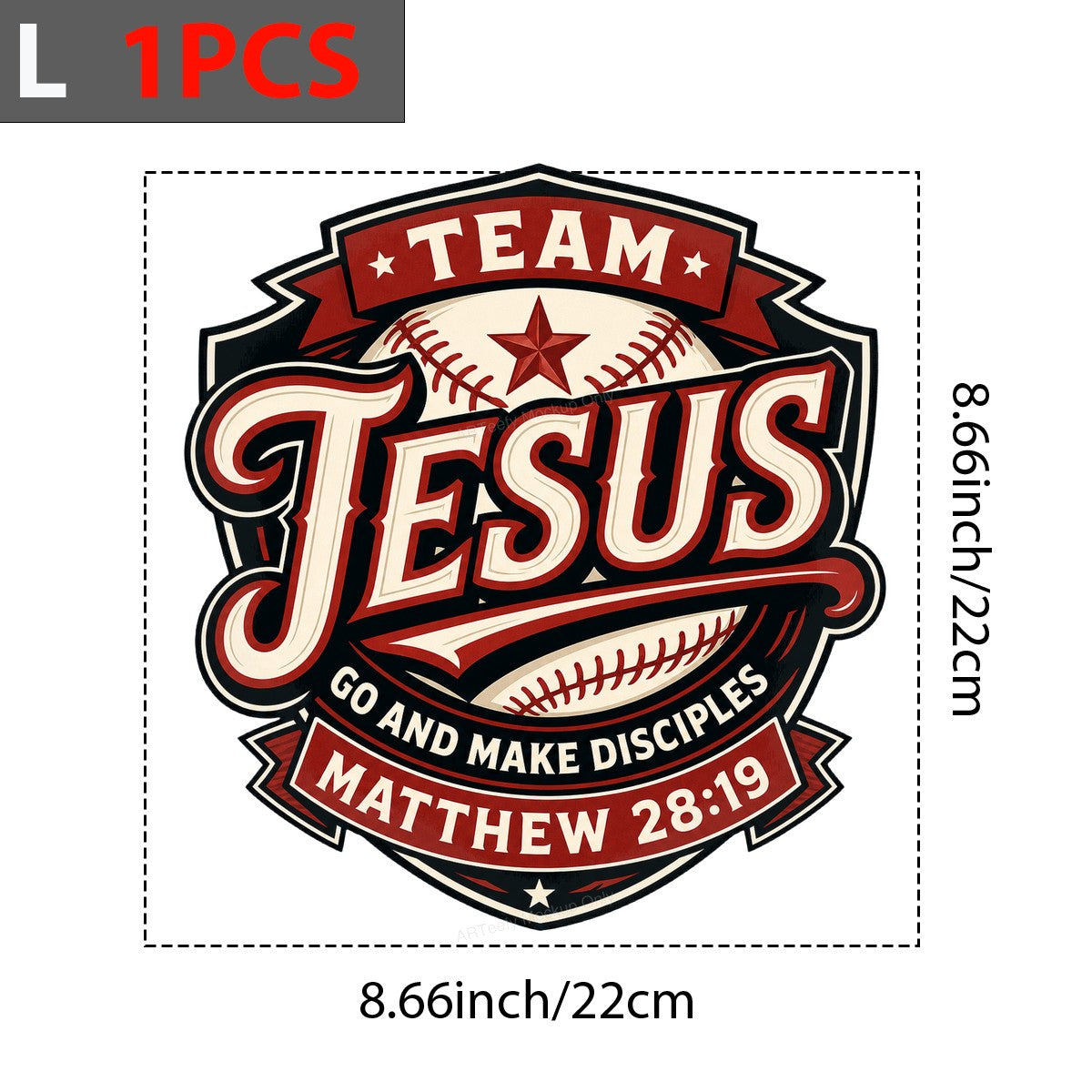 Christian Heat Transfer Team Jesus Baseball Matthew 28:19 Graphic for T Shirts Hoodies and Game Day Apparel - 7
