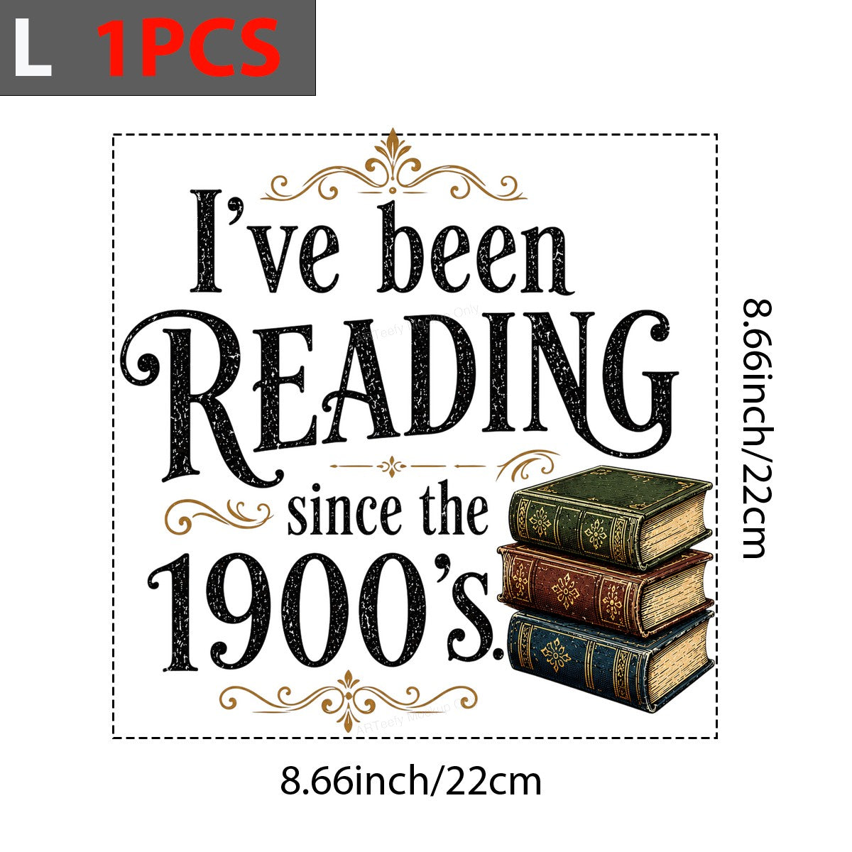 Funny Graphic Transfer I’ve Been Reading Since The 1900s Vintage Book Stack Design for T Shirts Hoodies and Tote Bags - 7
