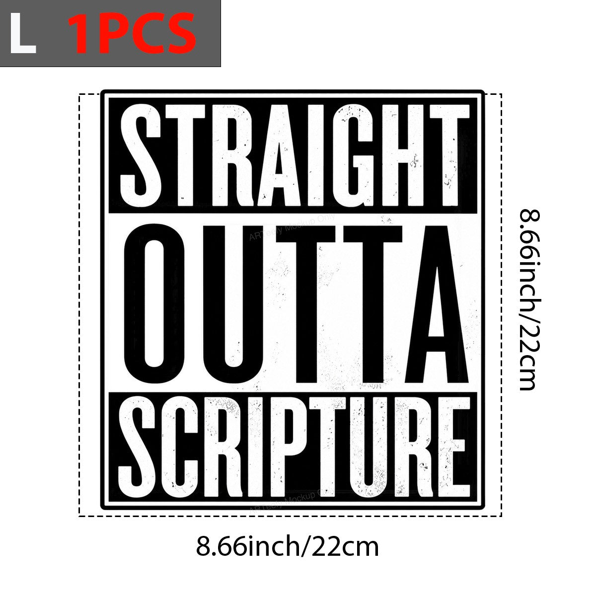 Christian Heat Transfer Straight Outta Scripture Bold Black and White Graphic for T Shirts Hoodies and Tote Bags - 7