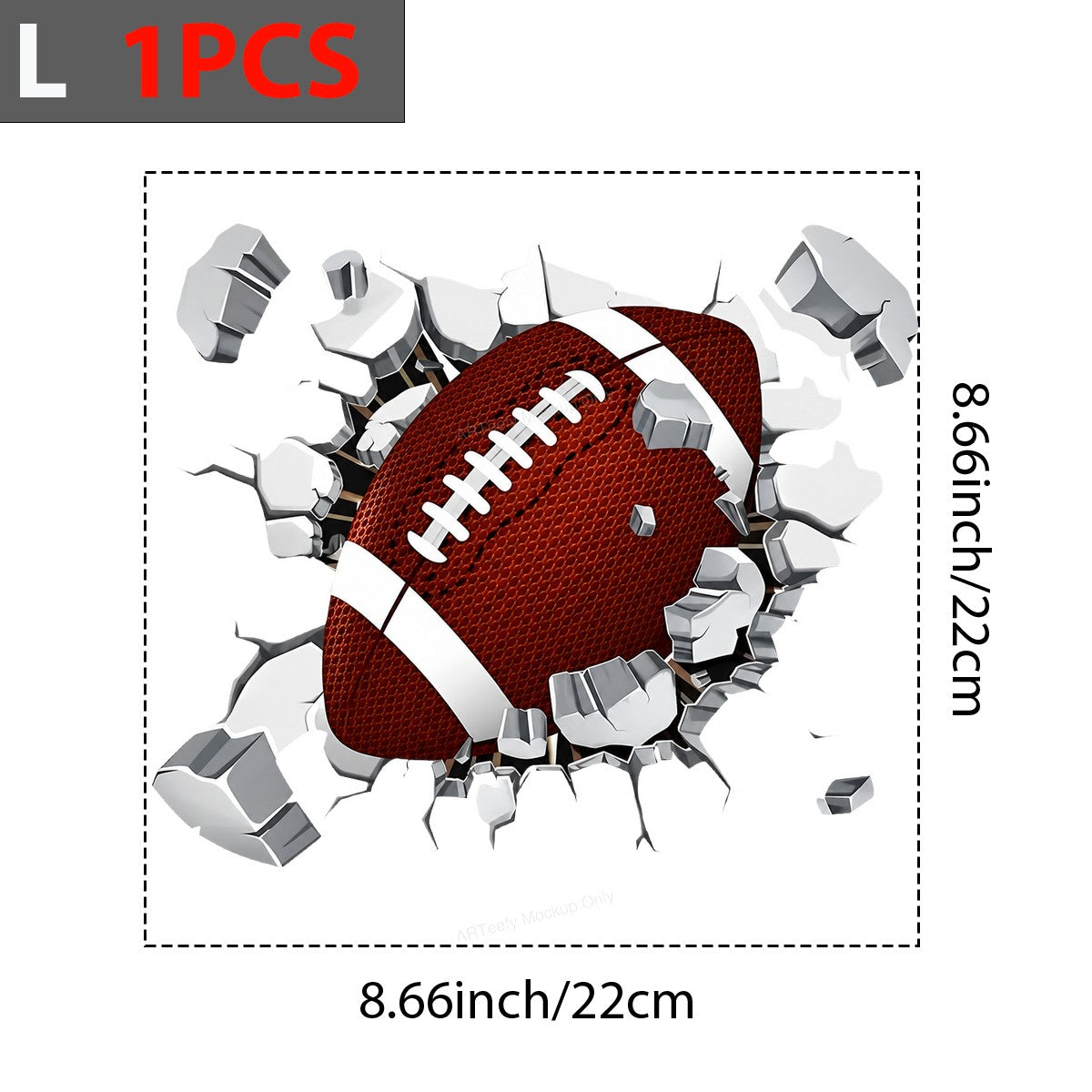 DTF Transfer American Football Breaking Wall 3D Graphic for T Shirts Hoodies and Game Day Apparel - 7
