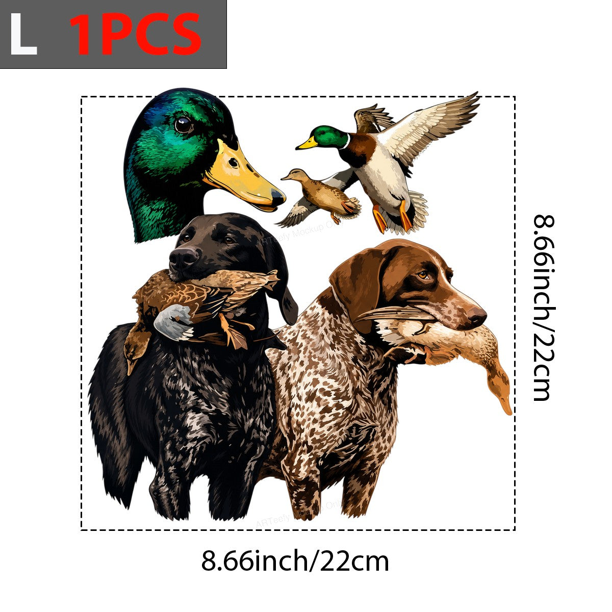 DTF Transfer Duck Hunting Dogs with Mallard Graphic Art for T Shirts Hoodies and Hunting Apparel - 7