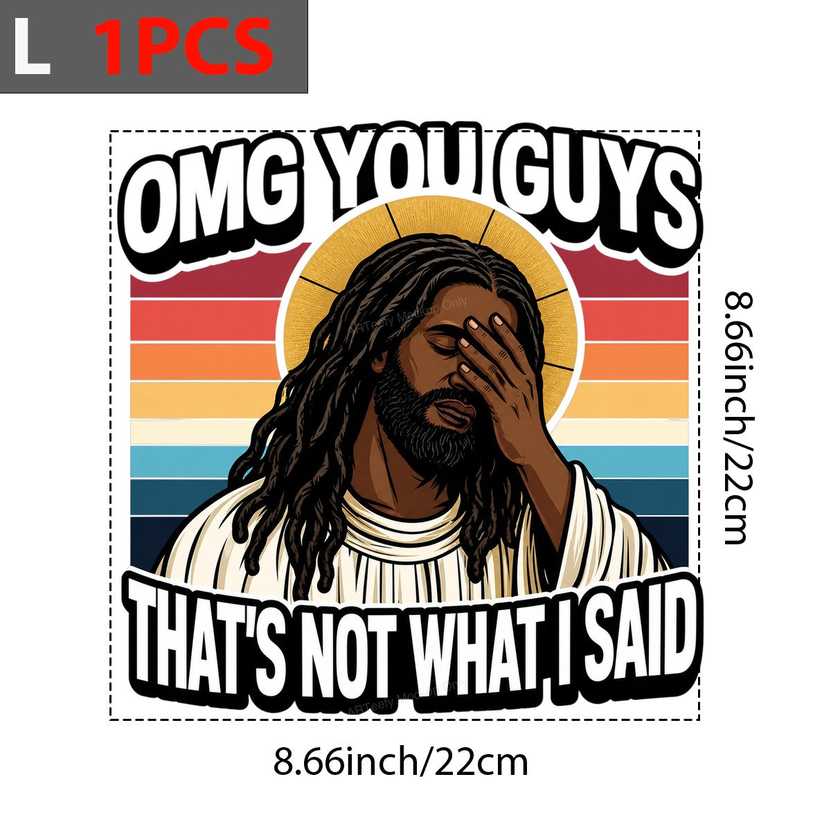 Christian Heat Transfer “OMG You Guys That’s Not What I Said” Retro Sunset Graphic for T Shirts Hoodies and Christian Apparel - 7