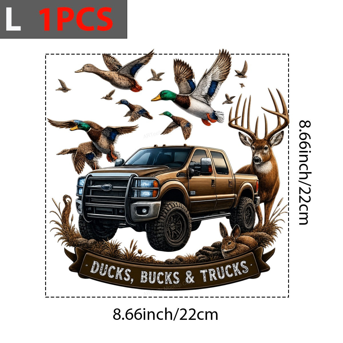 DTF Transfer Ducks Bucks and Trucks Quote with Pickup Deer and Duck Hunting Graphic for T Shirts Hoodies and Gifts - 7