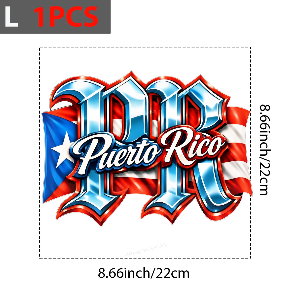 DTF Heat Transfer Puerto Rico Flag PR Lettering Graphic for T Shirts Hoodies and Tote Bags - 7
