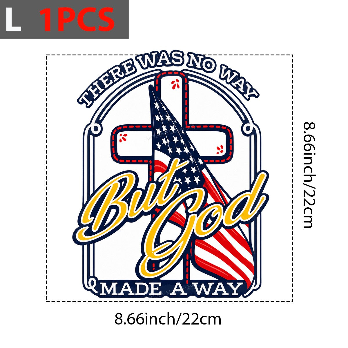 Christian Heat Transfer But God Made A Way Cross and American Flag Graphic for T Shirts Hoodies and Tote Bags - 7