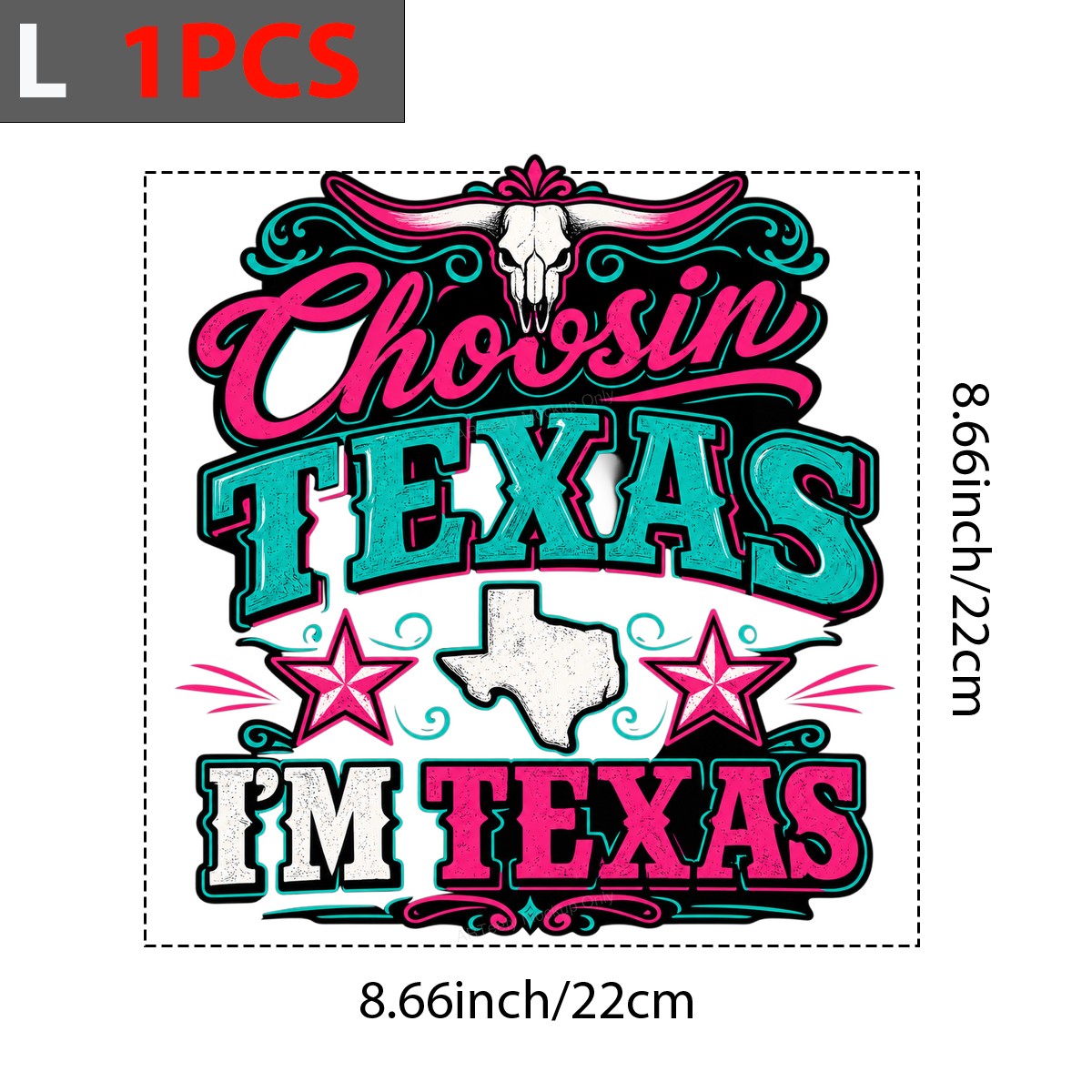 Western Heat Transfer Chosin Texas I’m Texas Longhorn Skull Neon Graphic for T Shirts Hoodies and Tote Bags - 7