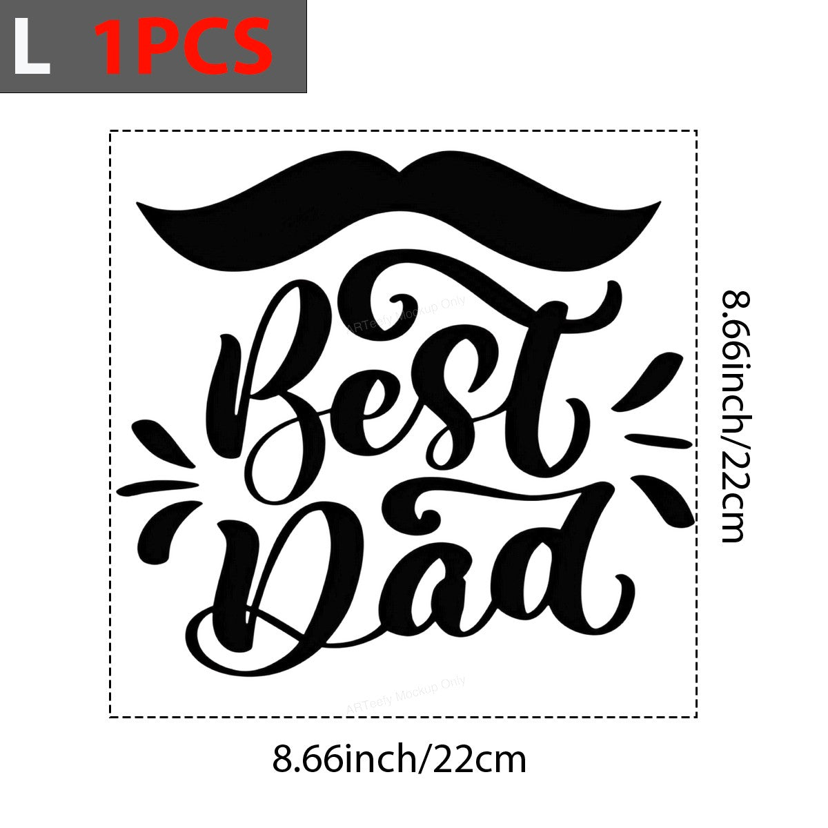 DTF Heat Transfer Best Dad Mustache Script Quote Graphic for T Shirts Hoodies and Gifts - 7