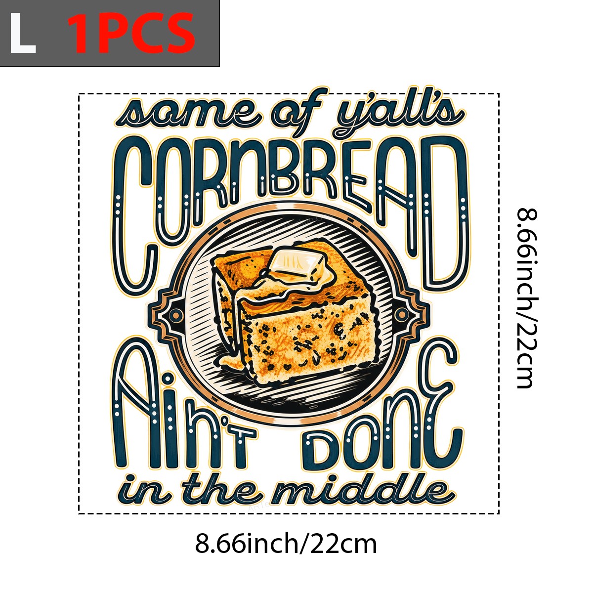 Funny Graphic Transfer Some Of Y’all’s Cornbread Ain’t Done Quote Retro Cornbread Art for T Shirts Hoodies and Aprons - 7