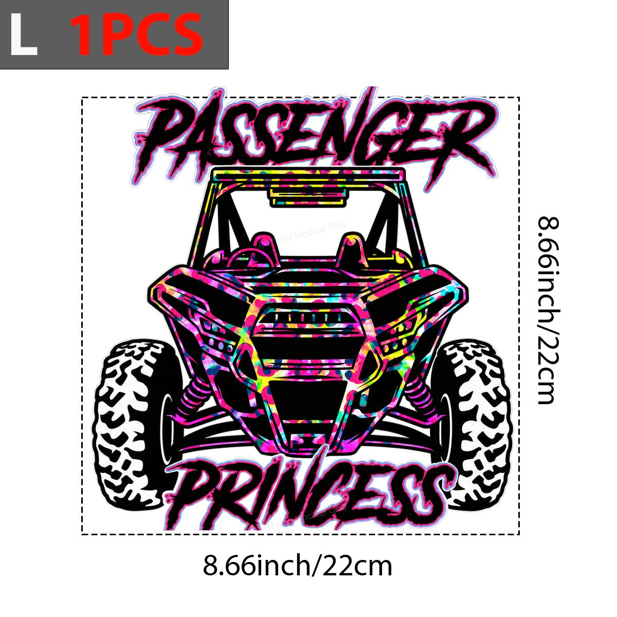 DTF Heat Transfer Passenger Princess ATV Neon Leopard Graphic for T Shirts Hoodies and Racing Apparel - 7