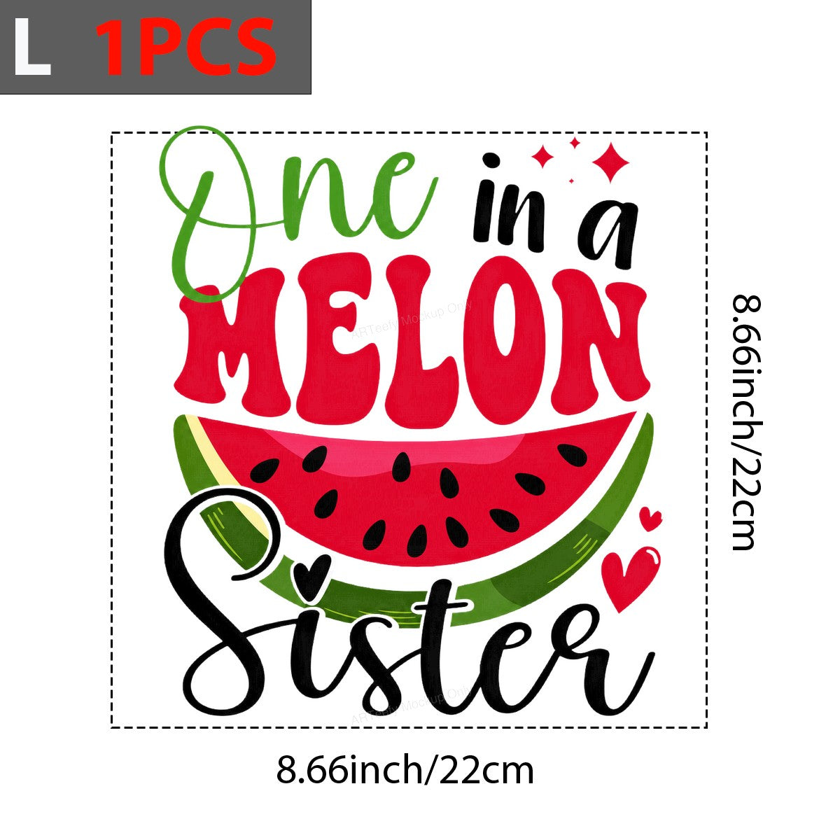 DTF Heat Transfer One in a Melon Sister Watermelon Graphic for T Shirts Hoodies and Gifts - 7