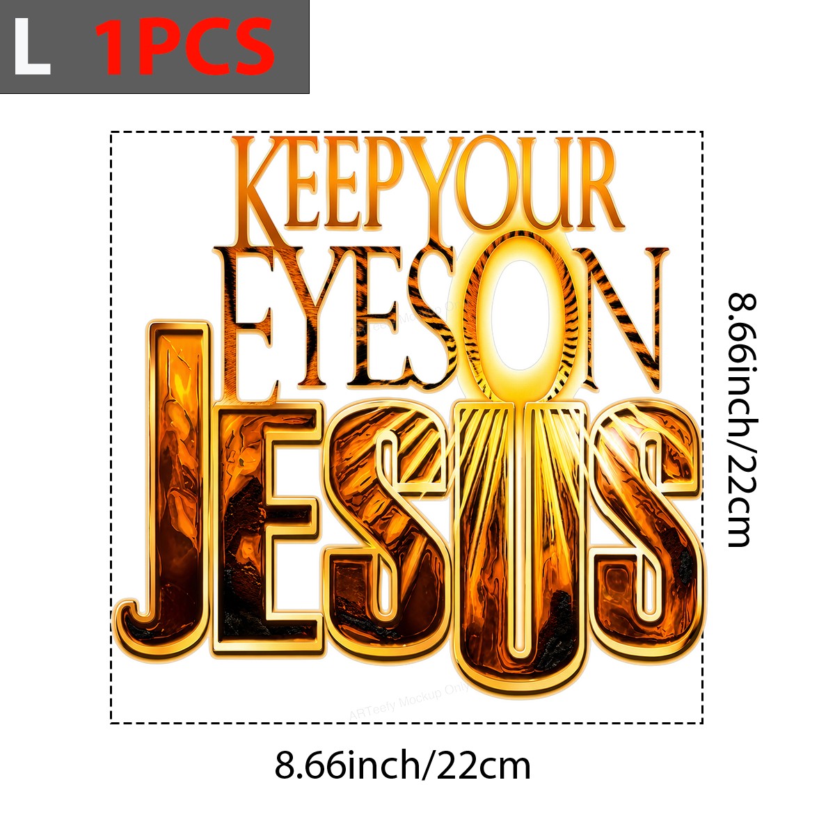 Christian Heat Transfer Keep Your Eyes On Jesus Gold Lettering Graphic for T Shirts Hoodies and Christian Apparel - 7