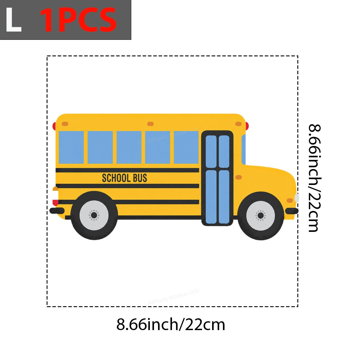 DTF Transfer Yellow School Bus Cartoon Graphic for T Shirts Hoodies and Teacher Gifts - 7