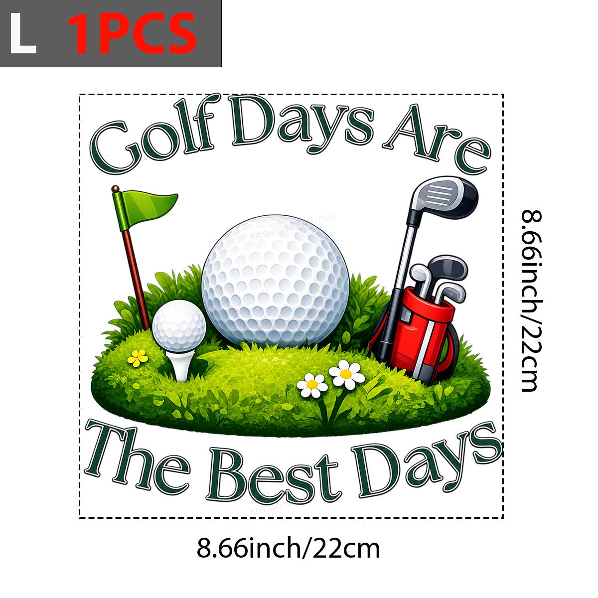 DTF Transfer Golf Days Are The Best Days Quote with Golf Ball and Clubs Graphic for T Shirts Hoodies and Gifts - 7