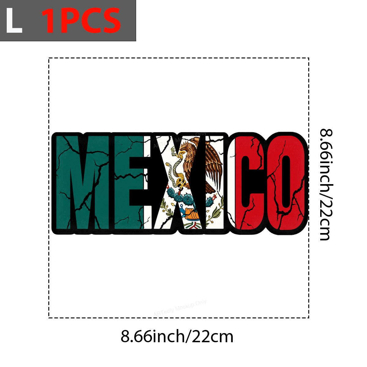 DTF Transfer Mexico Flag Eagle Cracked Lettering Graphic for T Shirts Hoodies and Tote Bags - 7