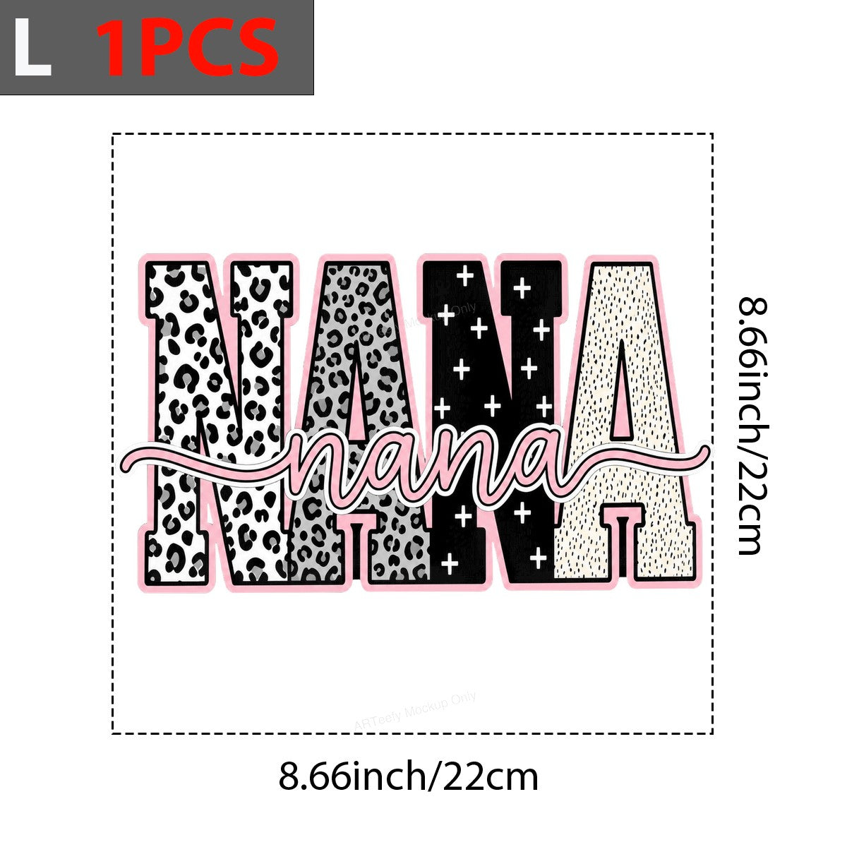 DTF Transfer Nana Leopard and Pattern Letter Graphic for T Shirts Hoodies and Gifts - 7
