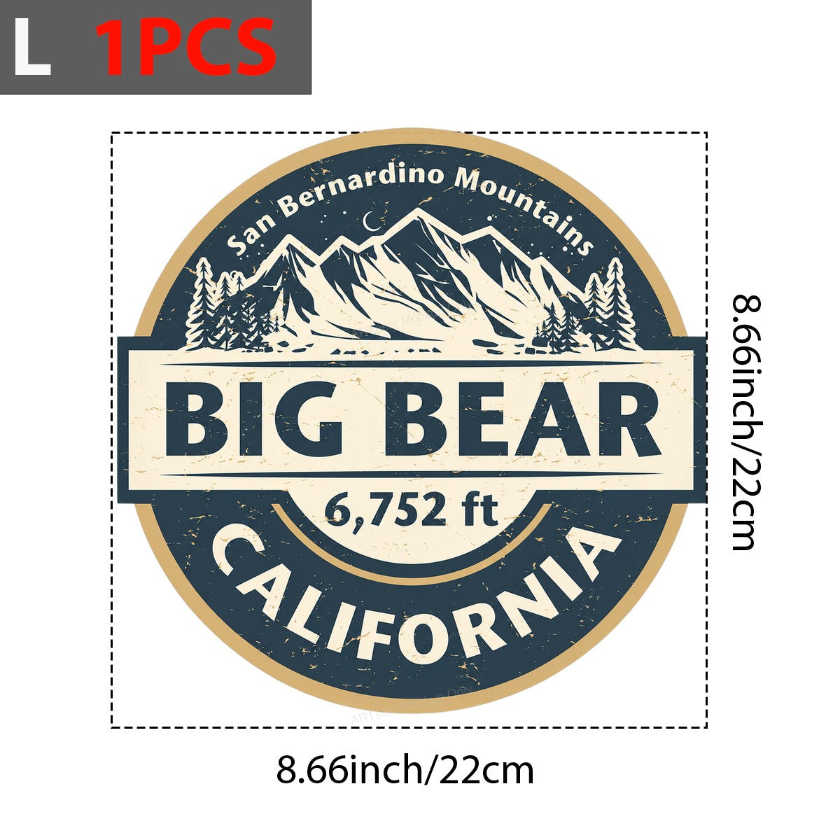 DTF Transfer Big Bear California Mountain Badge Vintage Outdoor Graphic for T Shirts Hoodies and Camping Apparel - 7
