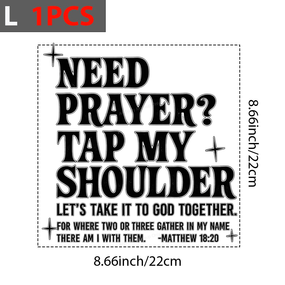 Christian Heat Transfer Need Prayer Tap My Shoulder Bible Verse Retro Outline Text Graphic for T Shirts Hoodies and Christian Apparel - 7