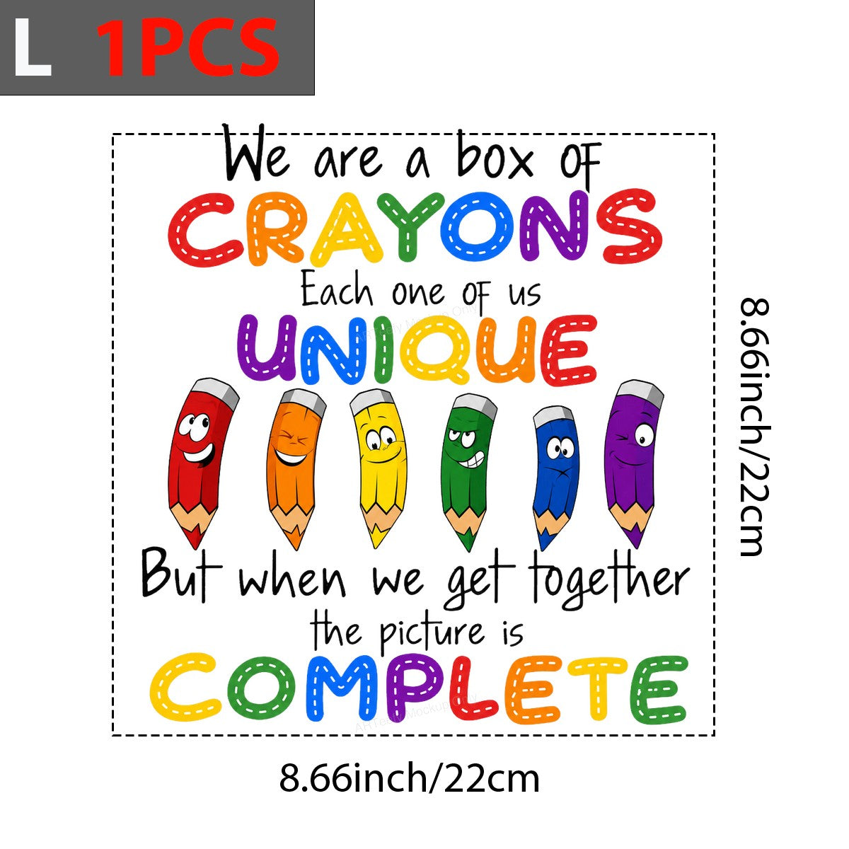 DTF Transfer We Are a Box of Crayons Unique Quote with Colorful Cartoon Pencils Graphic for Teacher Shirts School Apparel and Gifts - 7
