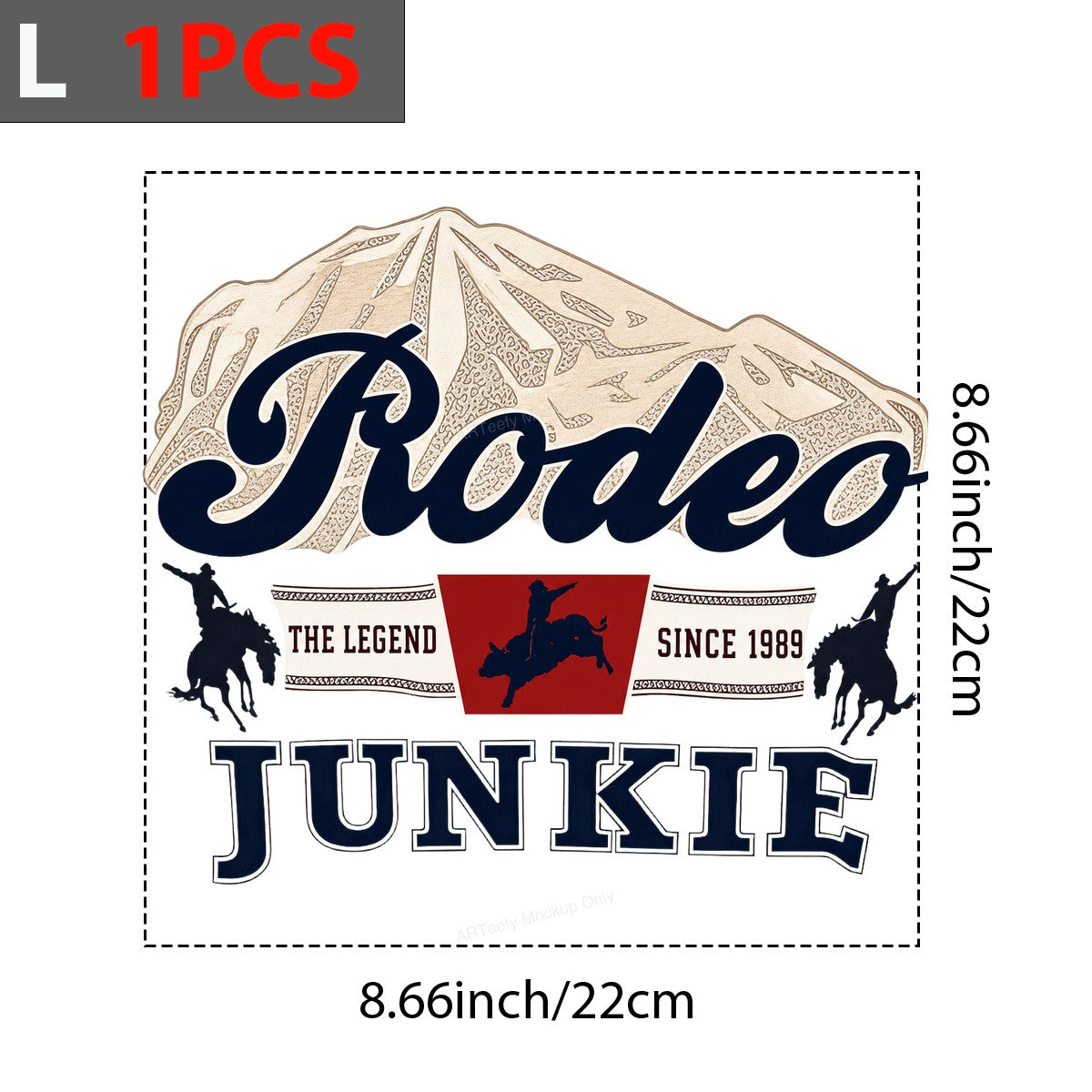 Western Heat Transfer Rodeo Junkie The Legend Since 1989 Cowboy Graphic for T Shirts Hoodies and Rodeo Apparel - 7