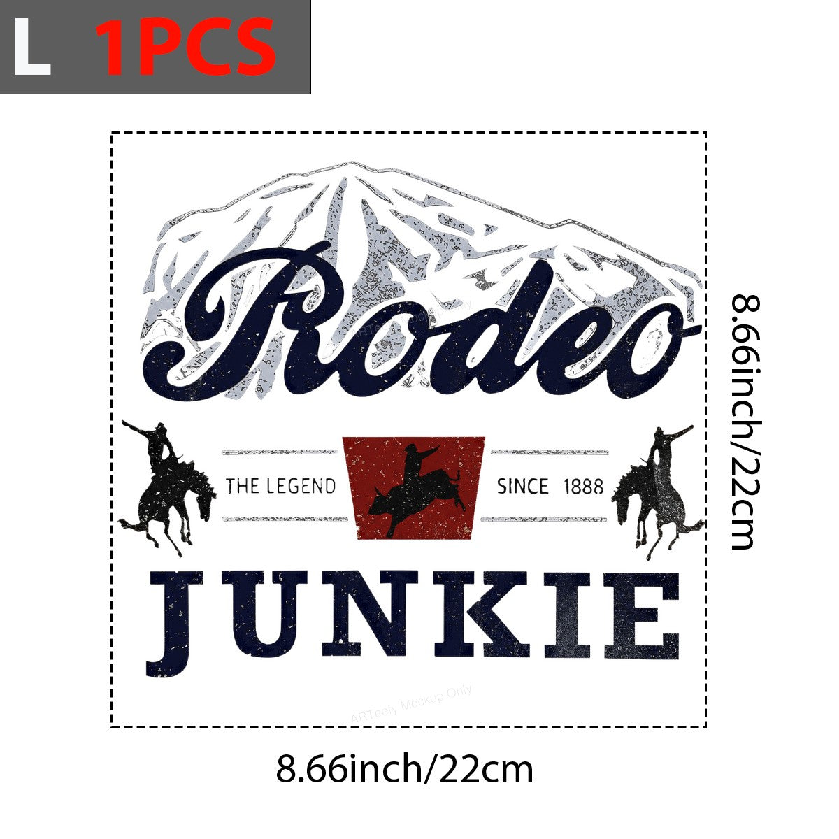 Western Heat Transfer Rodeo Junkie The Legend Since 1888 Vintage Cowboy Graphic for T Shirts Hoodies and Tote Bags - 7