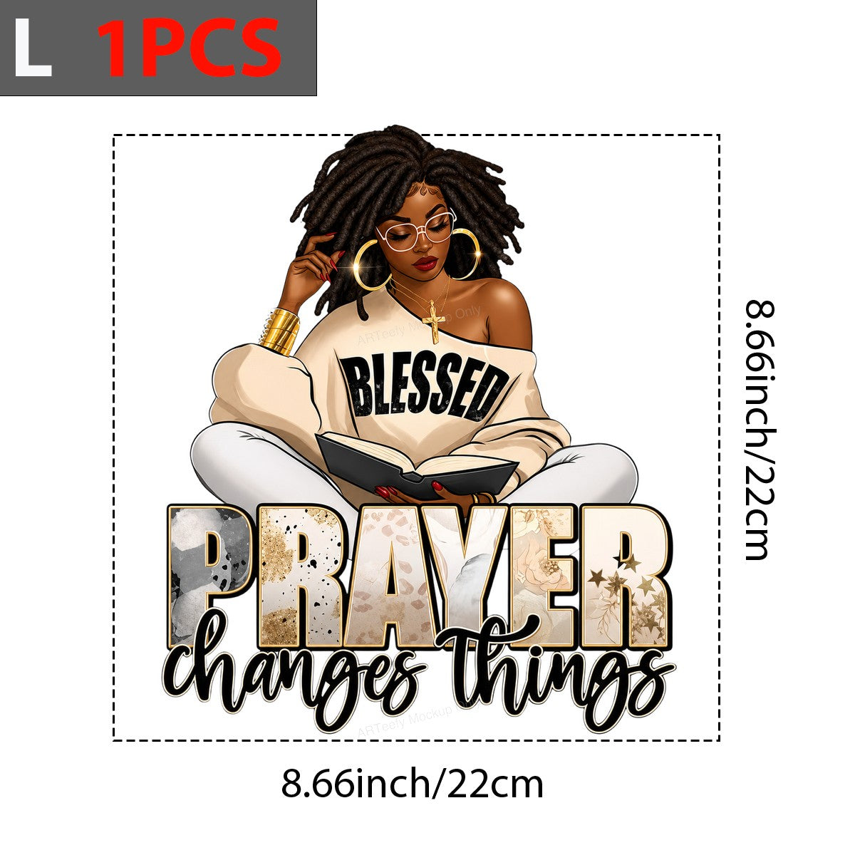 Christian Heat Transfer Prayer Changes Things Blessed Woman Graphic for T Shirts Hoodies and Tote Bags - 7