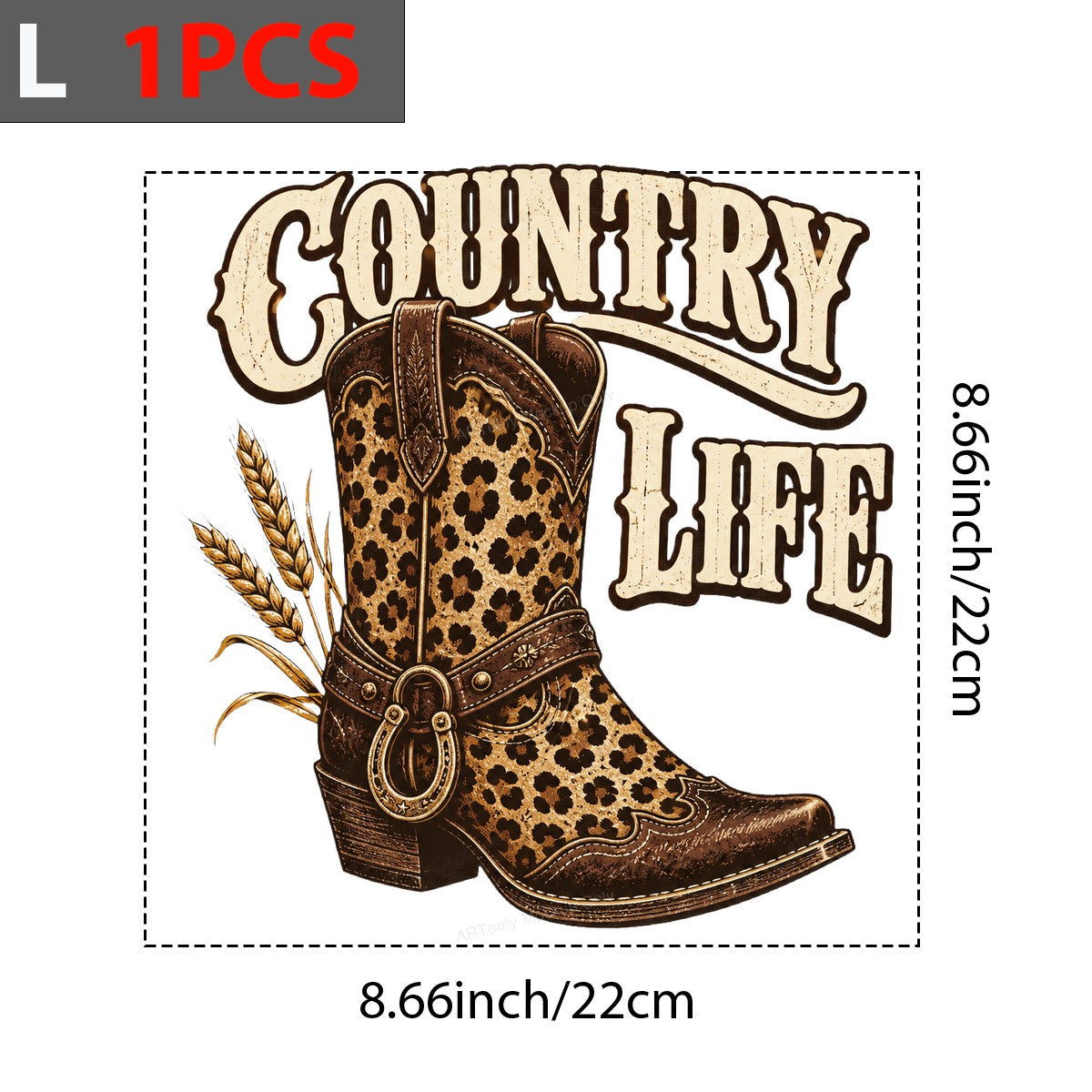 Western Heat Transfer Country Life Leopard Cowgirl Boot Graphic for T Shirts Hoodies and Tote Bags - 7