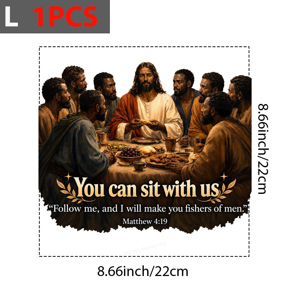 Christian Heat Transfer “You Can Sit With Us” Last Supper Scripture Graphic for T Shirts Hoodies and Christian Apparel - 7