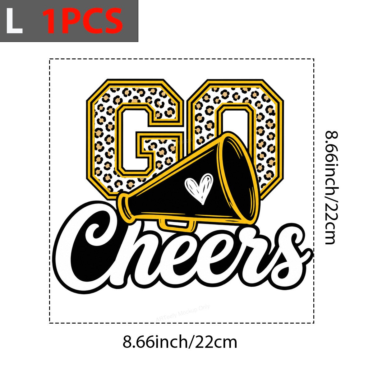 DTF Transfer Go Cheers Leopard Print Megaphone Graphic for T Shirts Hoodies and Game Day Apparel - 7