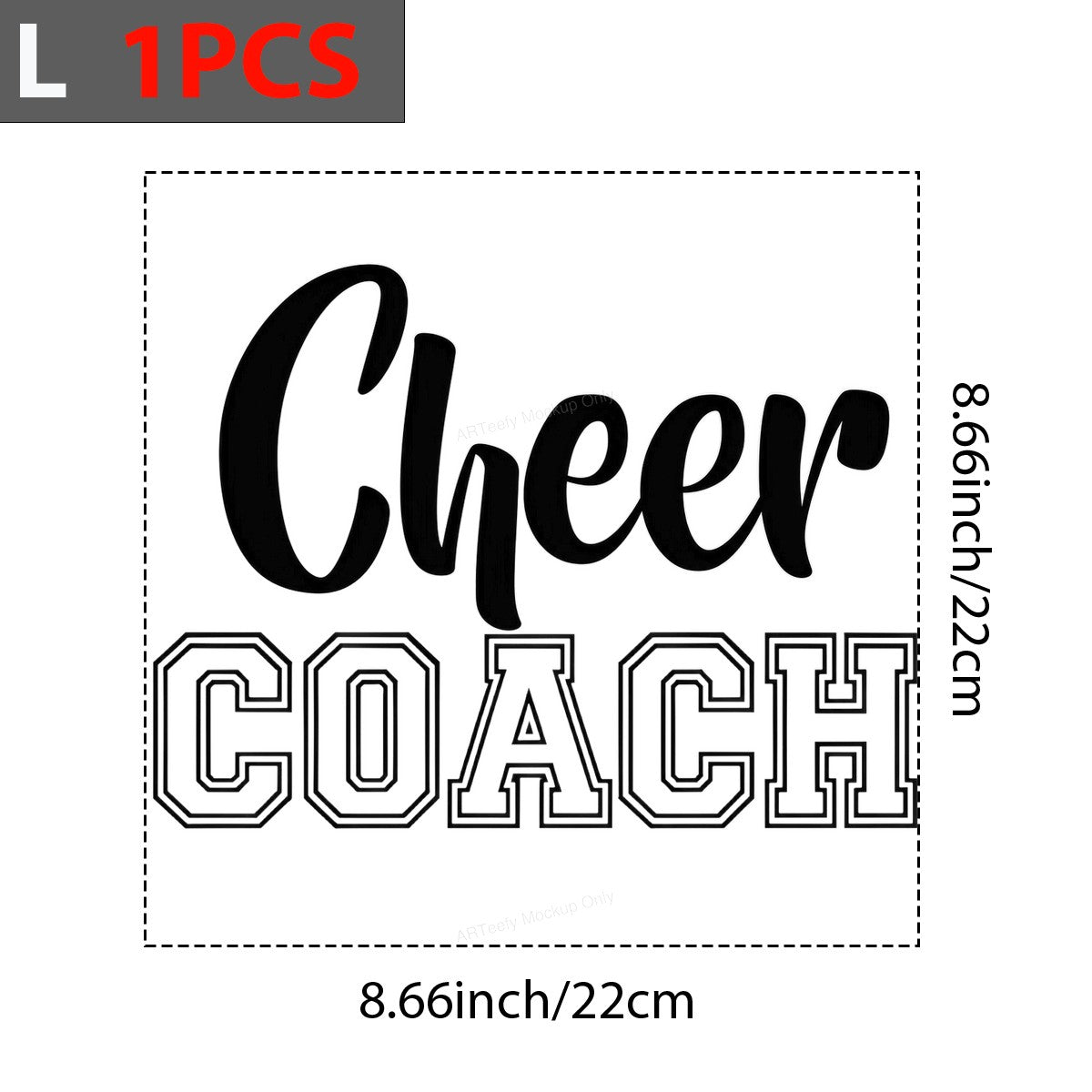 DTF Transfer Cheer Coach Script and Varsity Letter Graphic for T Shirts Hoodies and Tote Bags - 7