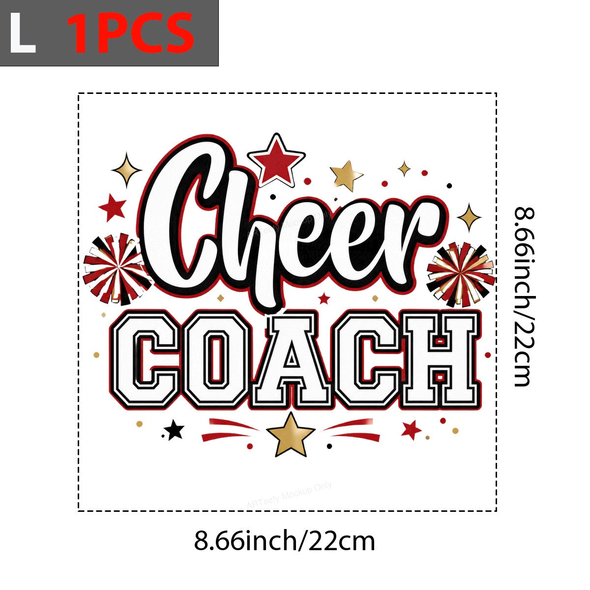 DTF Transfer Cheer Coach Pom Pom and Star Graphic for T Shirts Hoodies and Game Day Apparel - 7