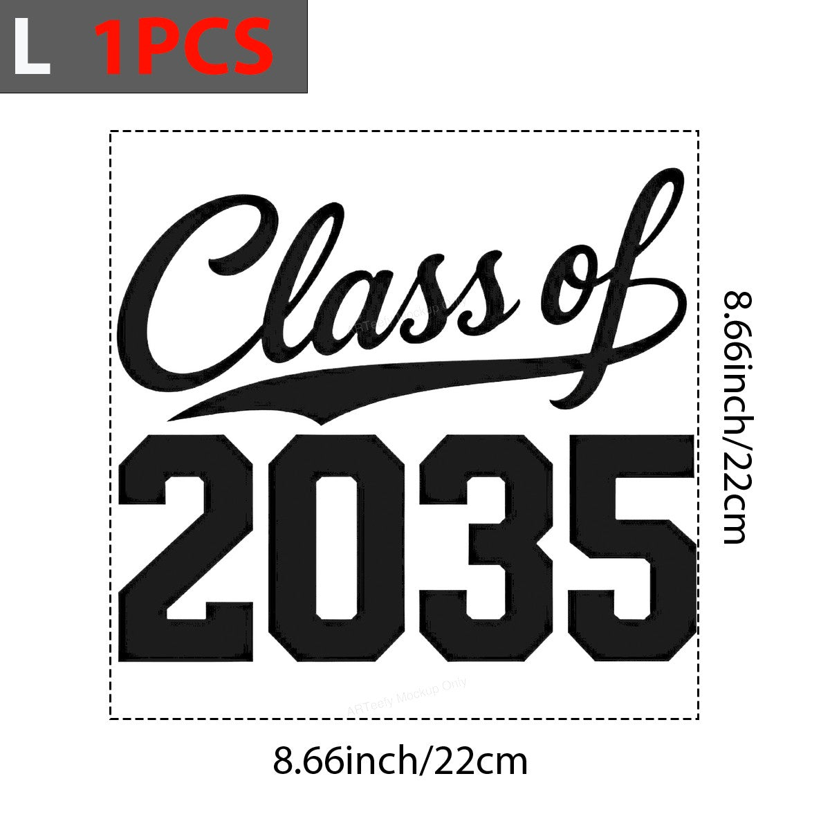 DTF Transfer Class of 2035 Graduation Year Bold Script Graphic for T Shirts Hoodies and Tote Bags - 7