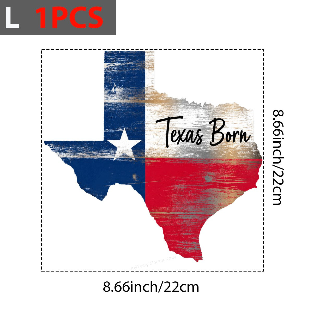 DTF Heat Transfer Texas Born State Flag Rustic Graphic for T Shirts Hoodies and Tote Bags - 7