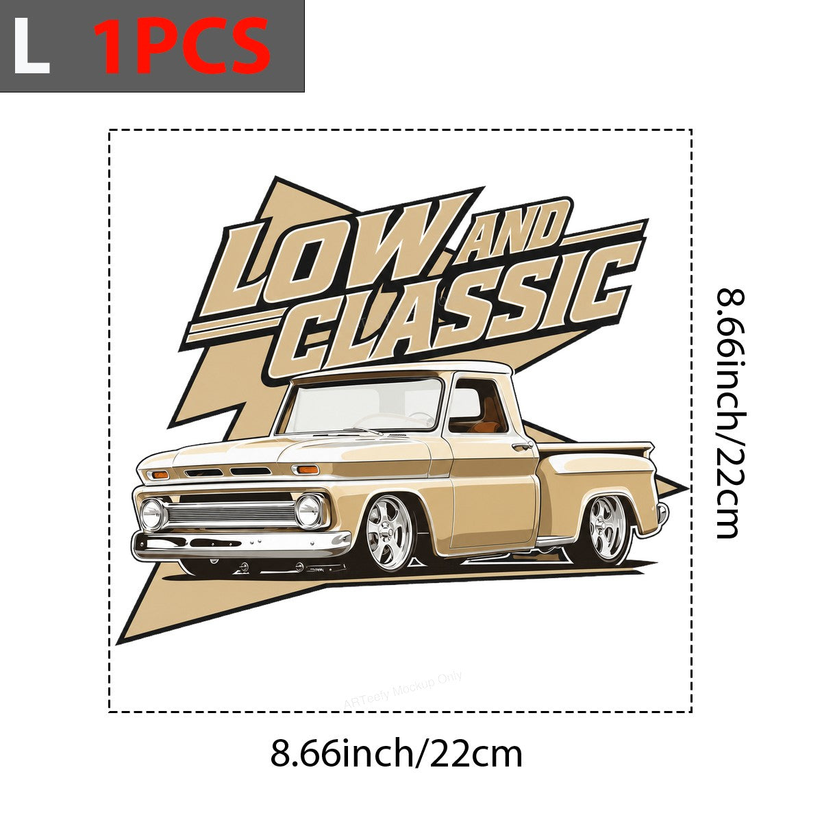 DTF Heat Transfer Low and Classic Retro Pickup Truck Graphic for T Shirts Hoodies and Car Enthusiast Gifts - 7