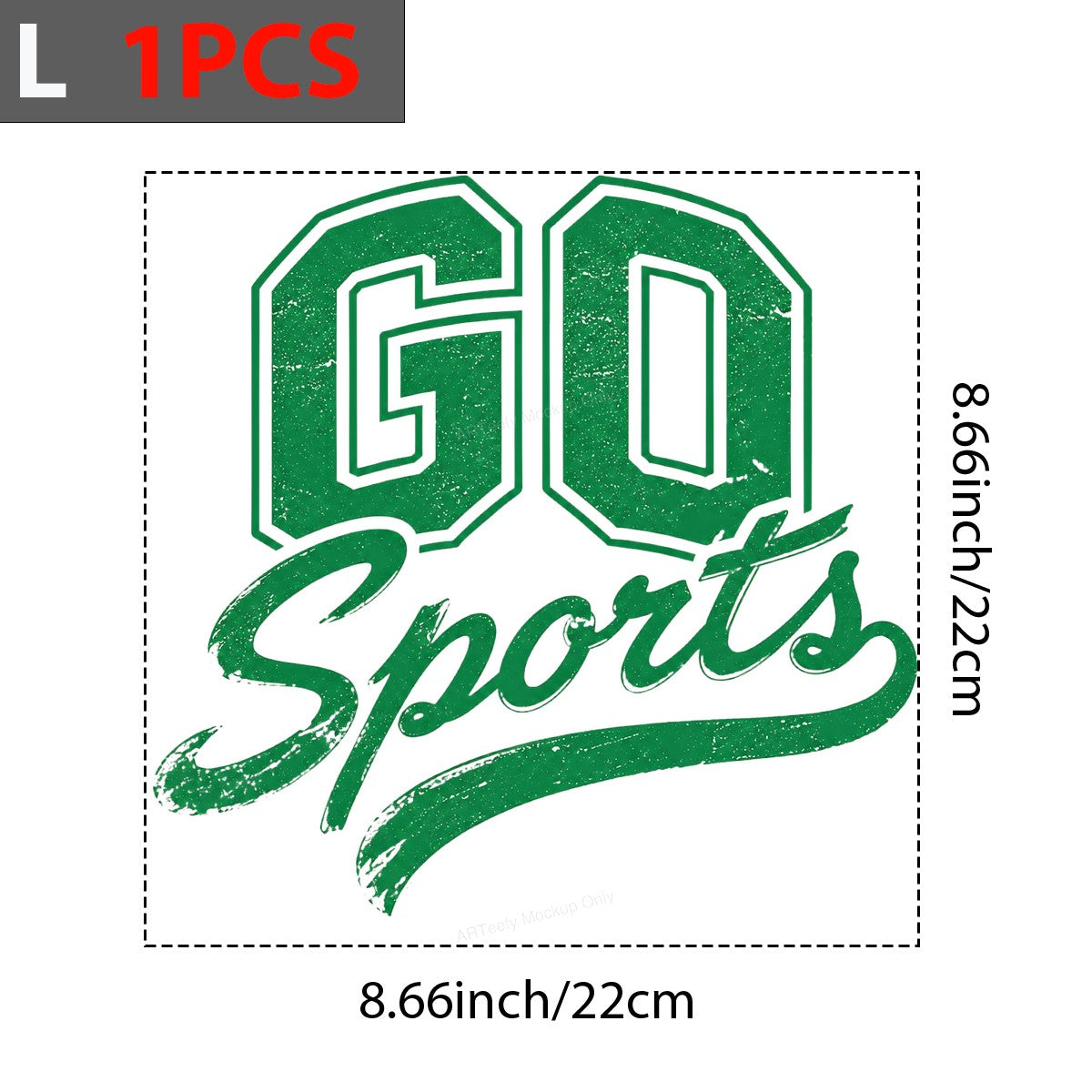 DTF Transfer Go Sports Retro Green Varsity Text Graphic for Game Day T Shirts and Hoodies - 7