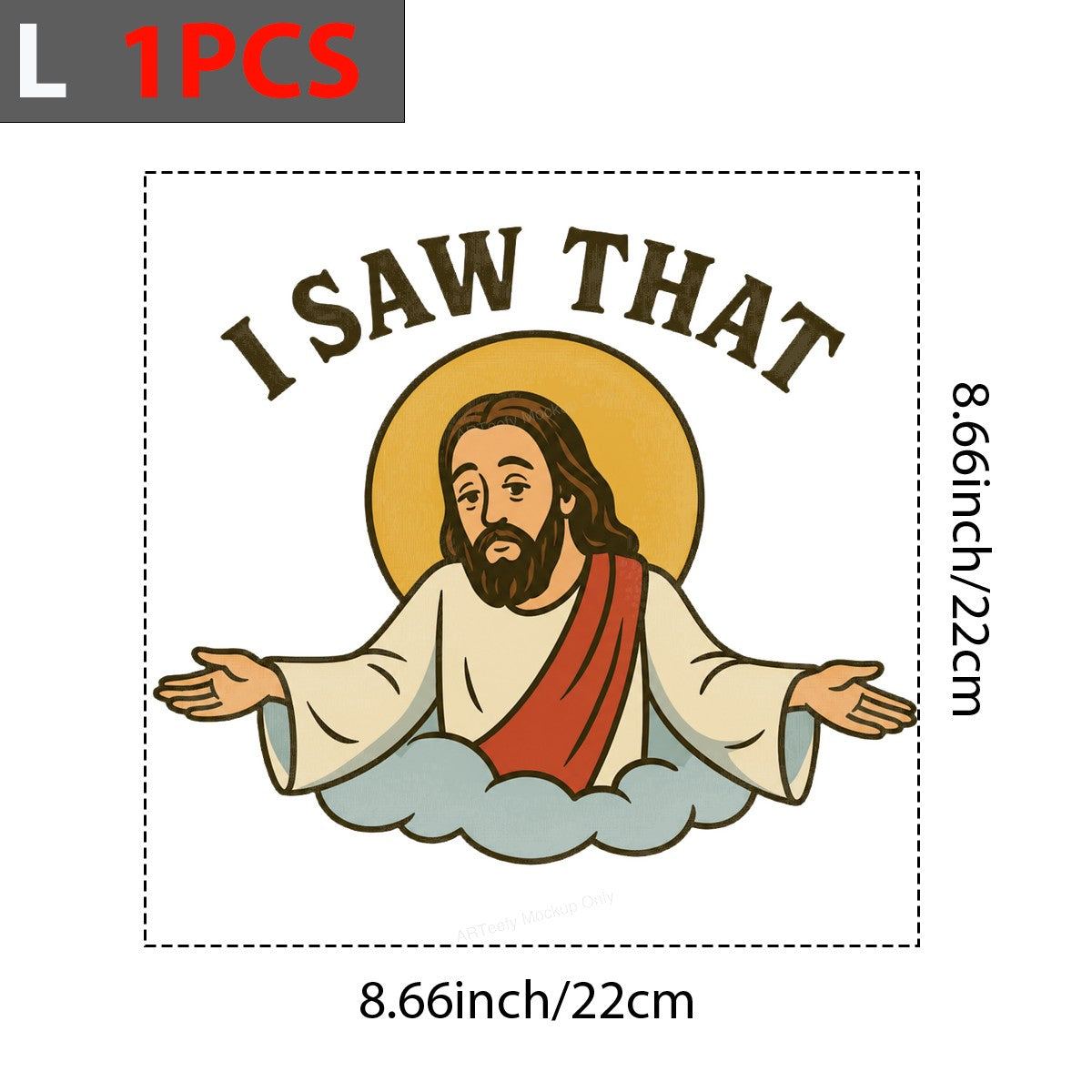 Christian Heat Transfer “I Saw That” Cartoon Savior Graphic for T Shirts Hoodies and Gifts - 7