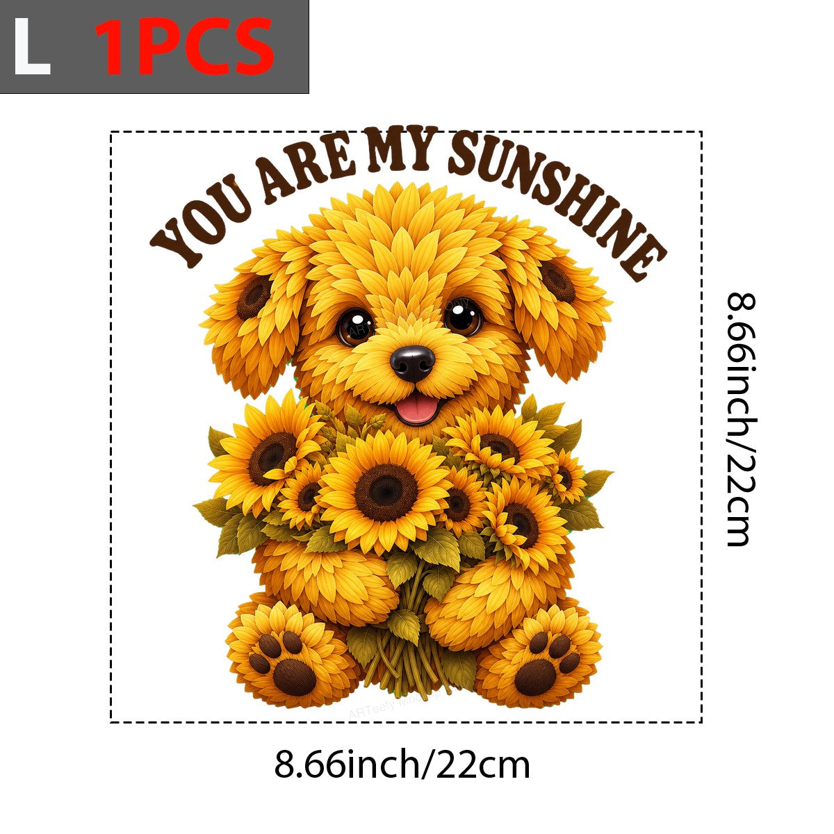 DTF Transfer You Are My Sunshine Sunflower Puppy Graphic for T Shirts Hoodies and Tote Bags - 7