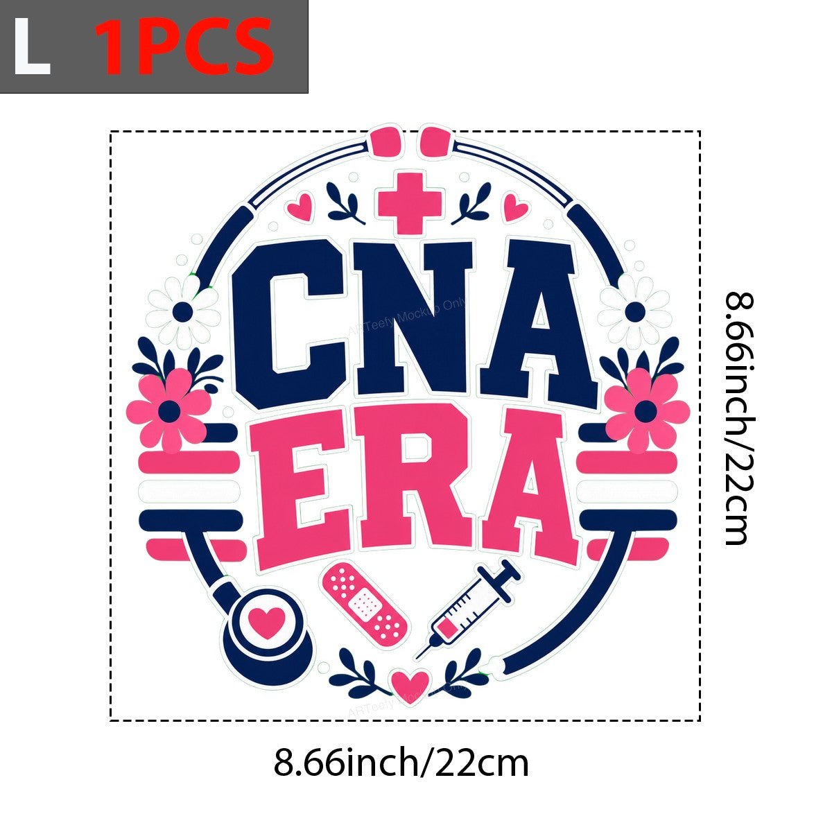 DTF Transfer CNA Era Nurse Stethoscope Floral Medical Graphic for T Shirts Hoodies and Tote Bags - 7