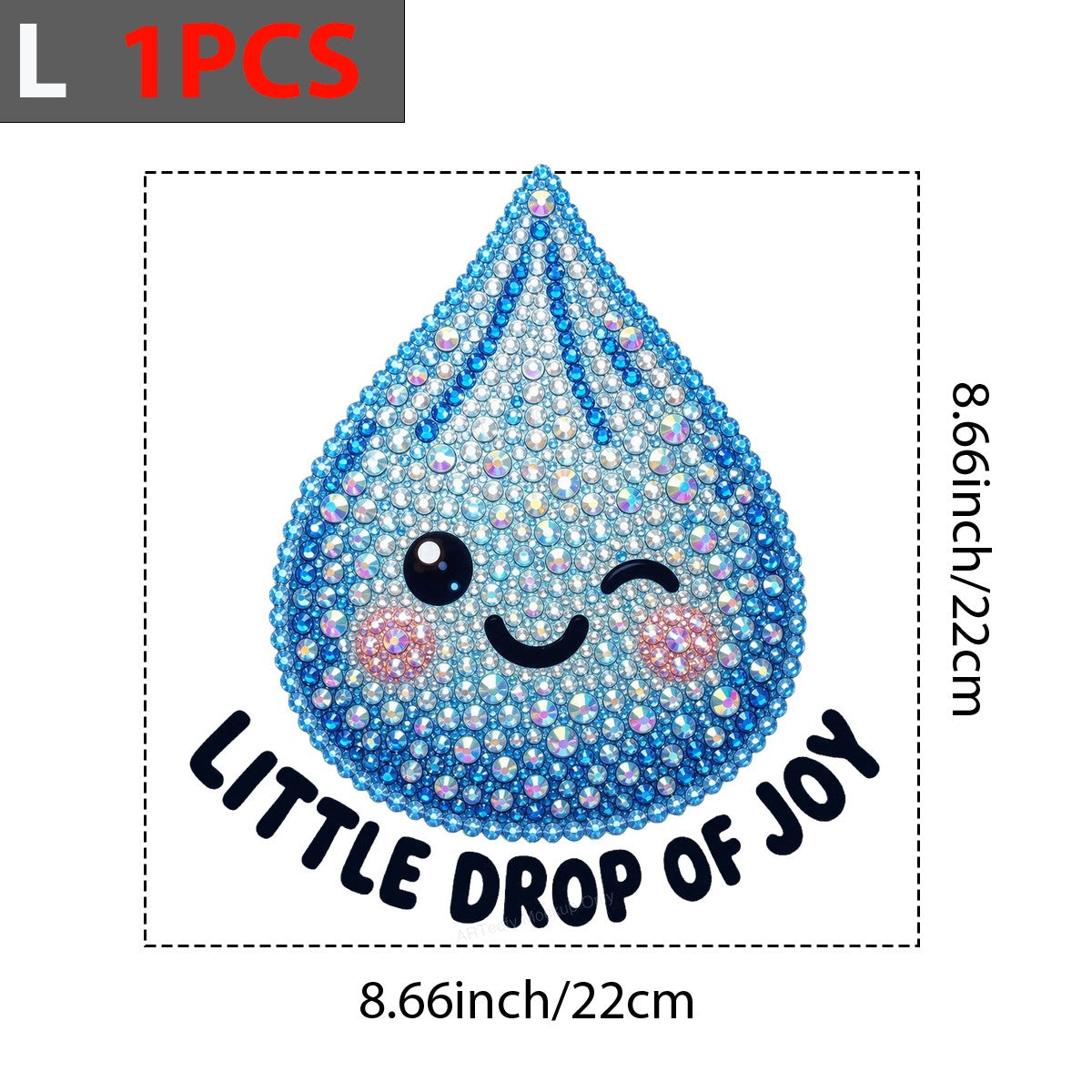 DTF Heat Transfer Little Drop of Joy Kawaii Rhinestone Water Drop Graphic for T Shirts Hoodies and Tote Bags - 7