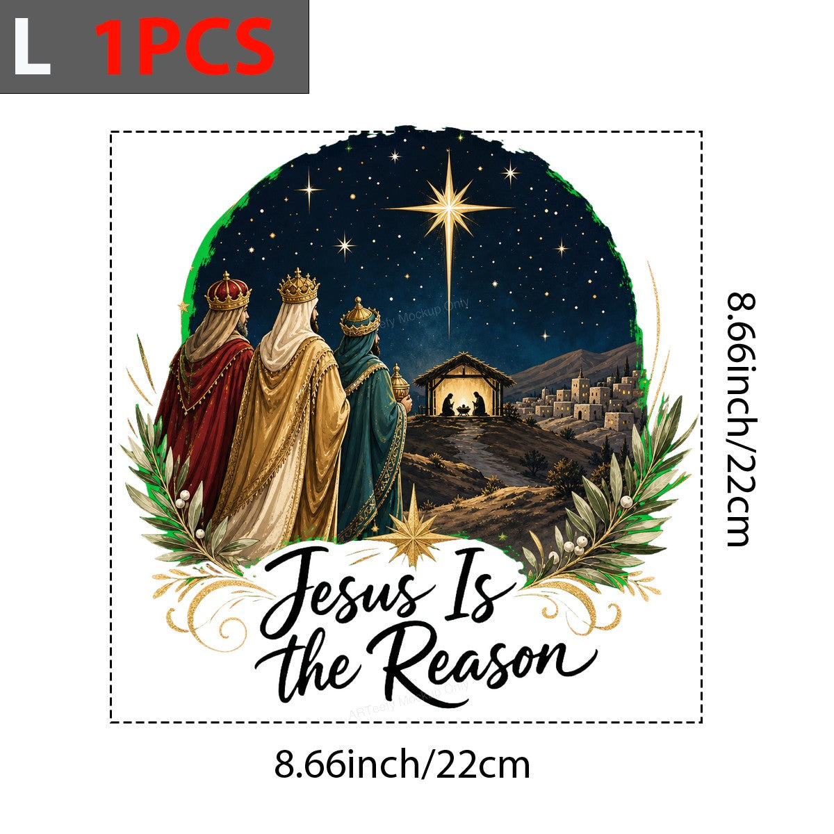 Christian Heat Transfer Jesus Is the Reason Nativity and Wise Men Graphic for Christmas Shirts and Hoodies - 7