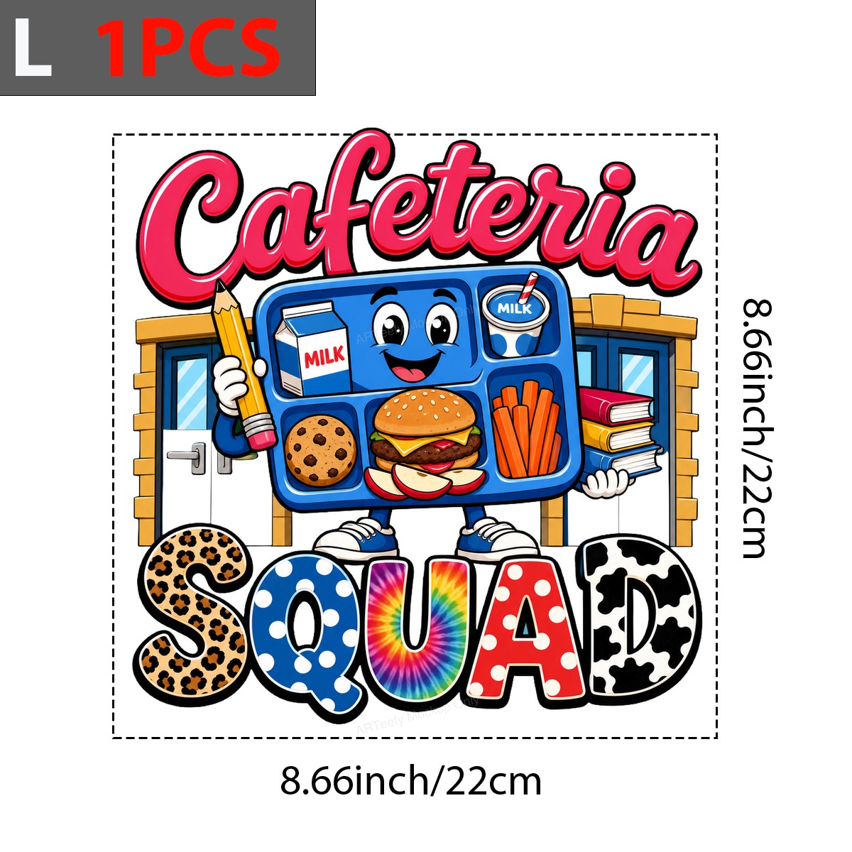 DTF Transfer Cafeteria Squad Lunch Tray Cartoon Graphic for T Shirts Hoodies and Tote Bags - 7