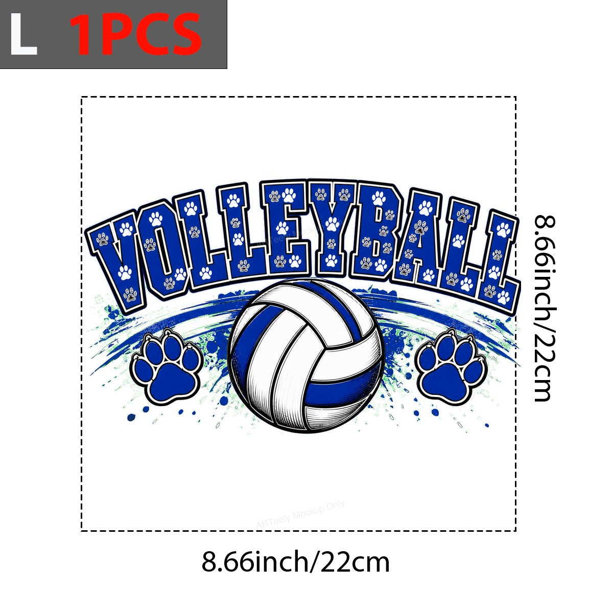 DTF Heat Transfer Volleyball Paw Print Team Graphic for T Shirts Hoodies and Sports Fan Apparel - 7