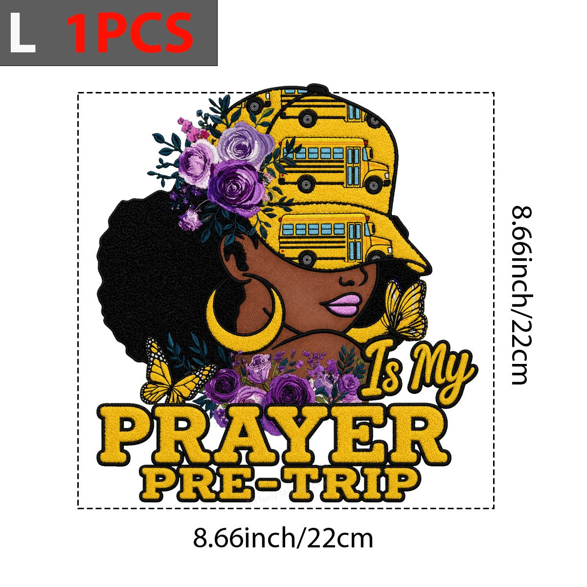 DTF Transfer School Bus Driver Prayer Pre-Trip Afro Woman Floral Graphic for T Shirts Hoodies and Tote Bags - 7