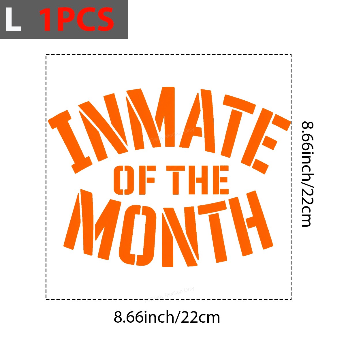 Funny Graphic Transfer Inmate of the Month Bold Orange Jail Quote for T Shirts Hoodies and Gifts - 7