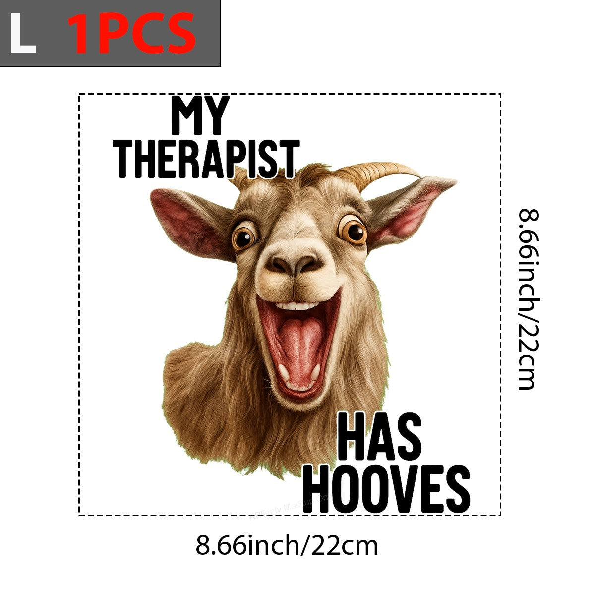 Funny Graphic Transfer My Therapist Has Hooves Goat Illustration for T Shirts Hoodies and Casual Wear - 7