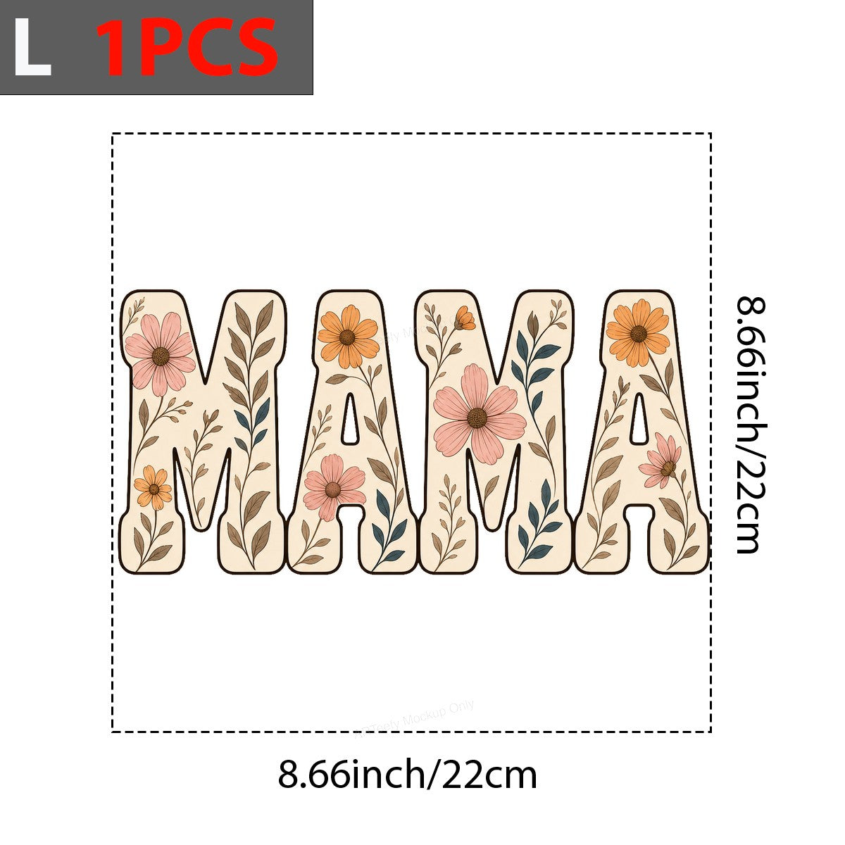 DTF Transfer MAMA Floral Lettering Pastel Flower Graphic for T Shirts Hoodies and Mother’s Day Gifts - 7