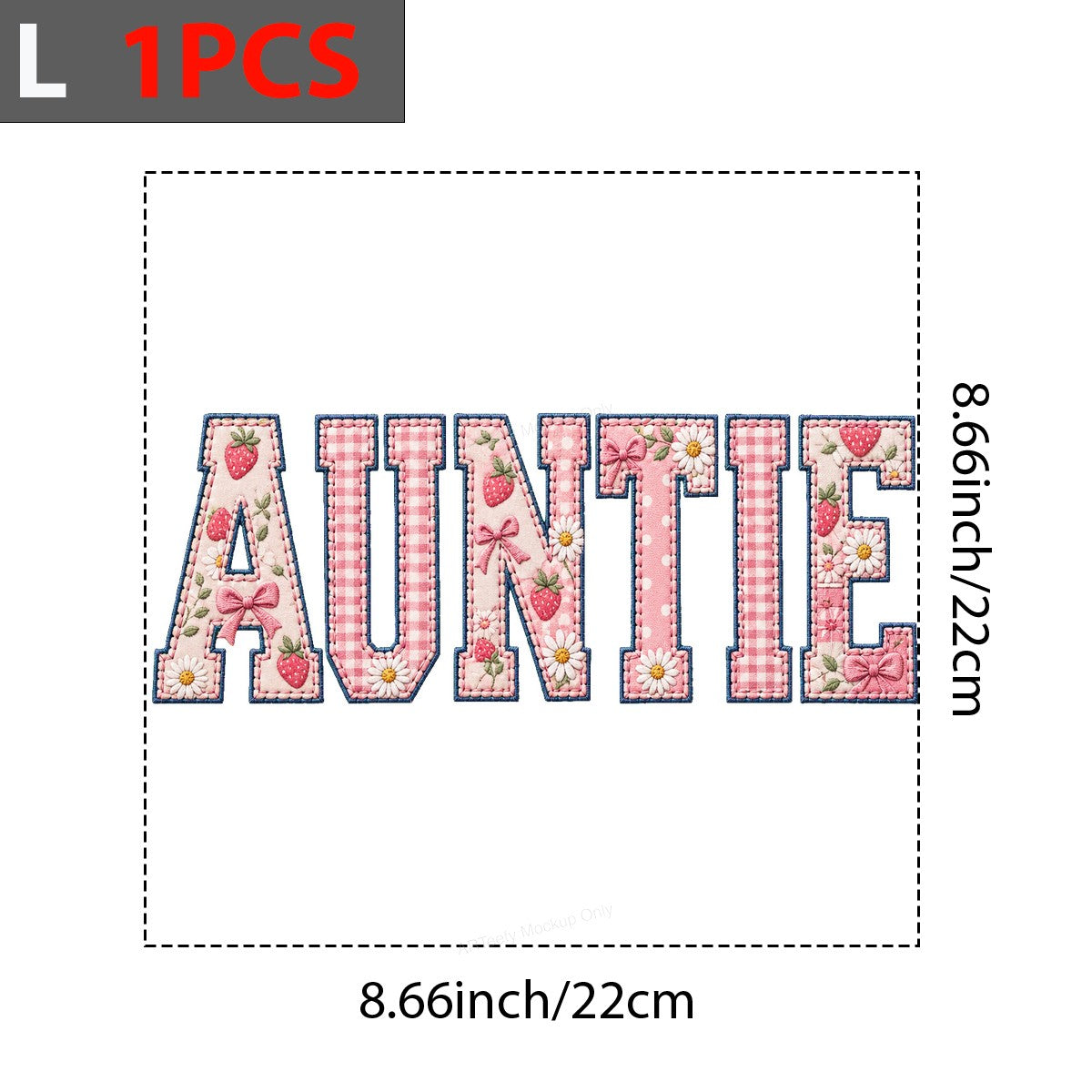 DTF Heat Transfer Auntie Strawberry Floral Gingham Letter Graphic for T Shirts Hoodies and Gifts - 7