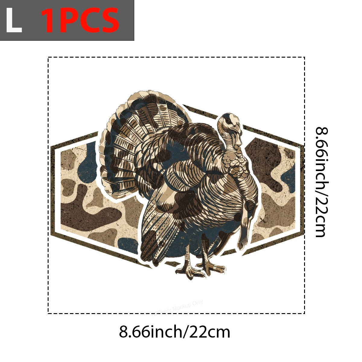 DTF Heat Transfer Wild Turkey Camo Graphic Design for T Shirts Hoodies and Hunting Apparel - 7